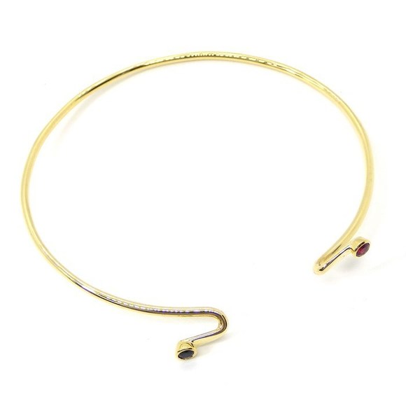 Tiffany Bangle Double Hook Ruby Sapphire Yellow Gold - Picture 2 of 7